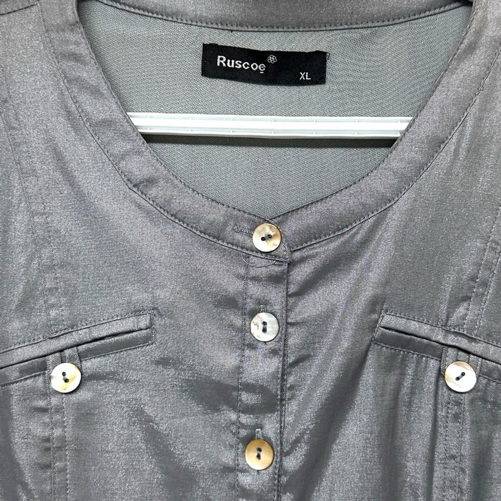 💥$10💥Ruscoe Metallic Silver Dress #112 - Picture 13 of 16